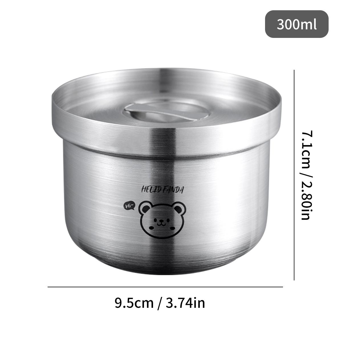 

Паровая чаша из нержавеющей стали 304 с крышкой, горшок для тушения на 300 мл, складной пищевой контейнер, универсальная яйцеварка, кухонная утварь