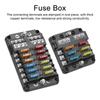 Positive and Negative Anodes Fuse Block Box Transparent Cover Fuses Holder with LED Indicator Light