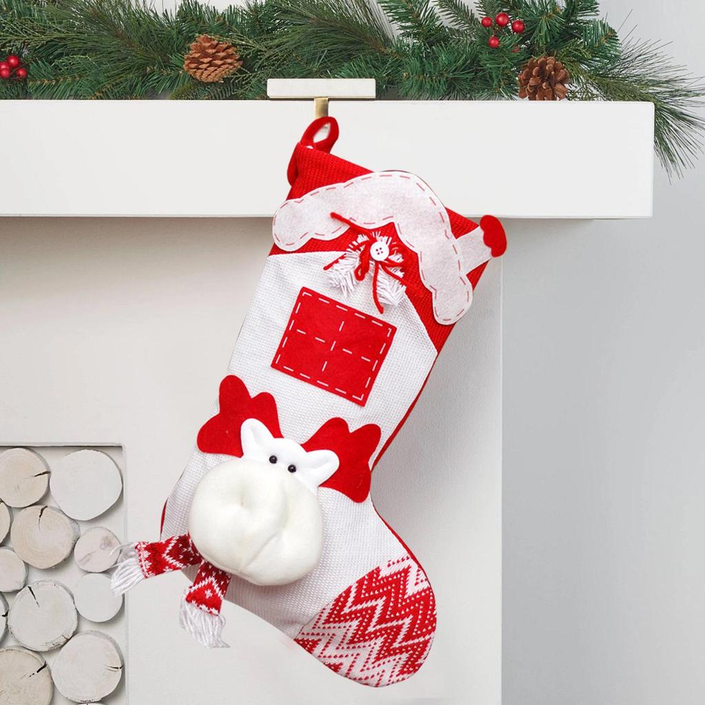 Christmas Stockings Home Decoration Candy Bags Snowman Stockings Ornament For Fireplace Mantel Stairs Tree Home Farmhouse Garden