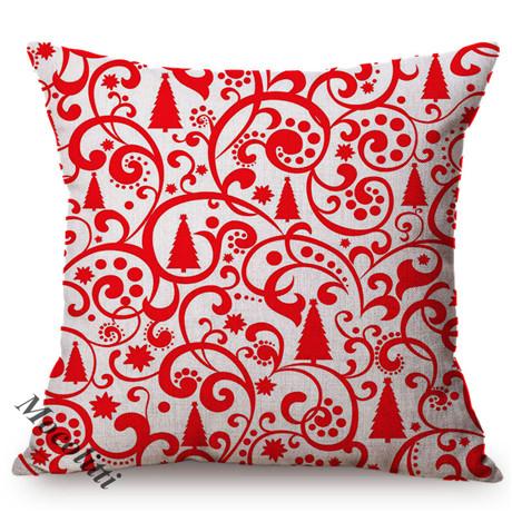 Colorful Cartoon Christmas Pattern Print New Year Sofa Decoration Throw Pillow Case Cotton Linen Xmas Gift Cushion Cover Cojines