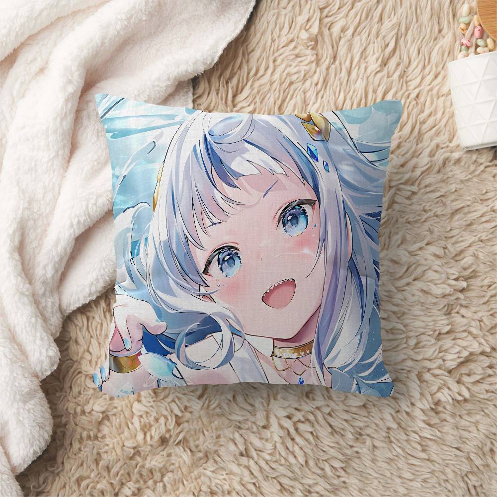 Hololive Vtuber Gawr Gura Pillow Cover Design Cushion Cover Decor Holiday Decorati