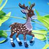 Blucome Christmas Anime Brooches Cute Cartoon Sika Deer Men's Brooch for Christmas New Year Gift