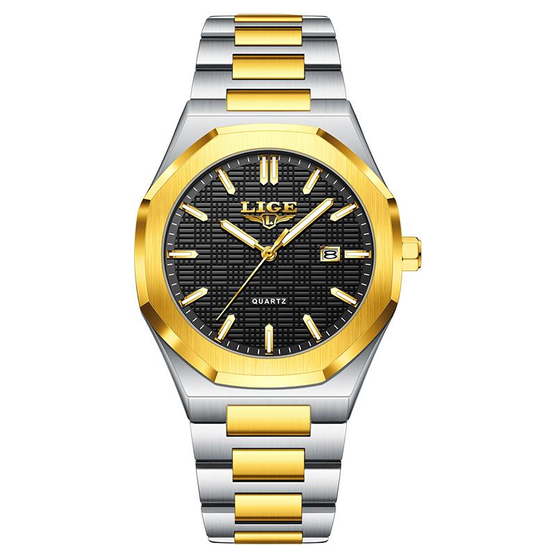 Fashion LIGE Top Brand Luxury Mens Watches Business Steel Quartz Wristwatches 30M Waterproof Luminous Watch Men Gifts Reloj