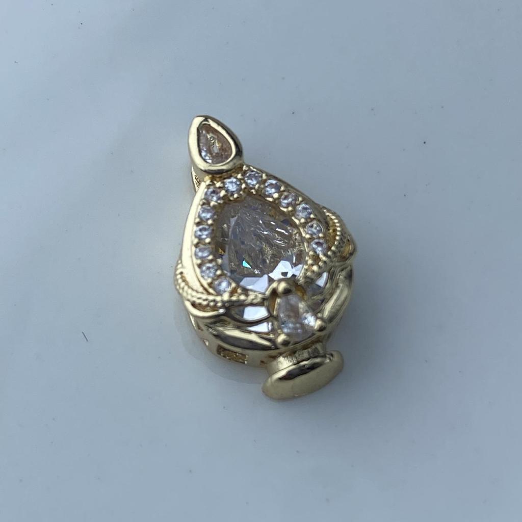 Vibrant Diamond Zircon Tulip Clavicle Chain Spacer Beads Charms