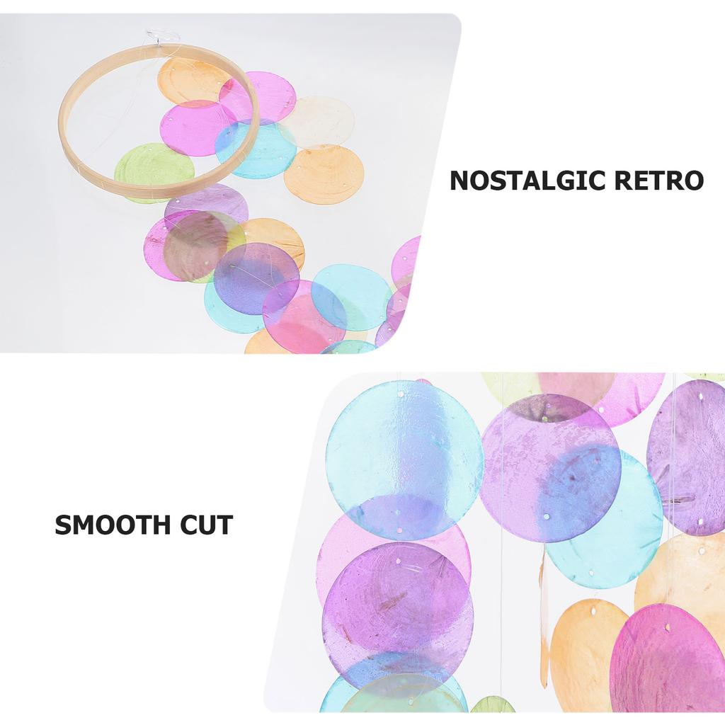 Shell Wind Chime Ornament Delicate Outdoor Decor Bamboo Ring Seashell Hanging Bell Garden Terrace Courtyard Accessories Durable