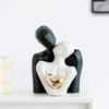 1Pc Couple Hugging Figurine Ceramic Couple Statue Abstract Modern Sculpture Love Figurines Art Craft Couple Home Accents