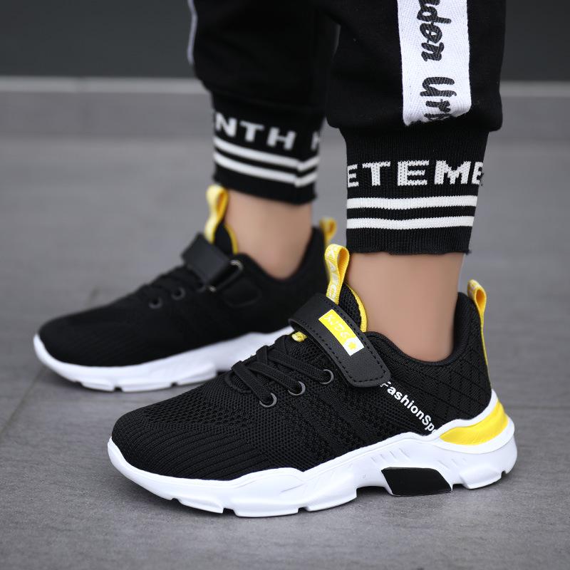 Boys' Breathable Flyknit Mesh Sneakers for Middle and Big Kids