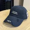 Personalized ripped baseball cap female alphabet embroidery summer cap men's sunscreen enlarged and widened brim sun hat tide