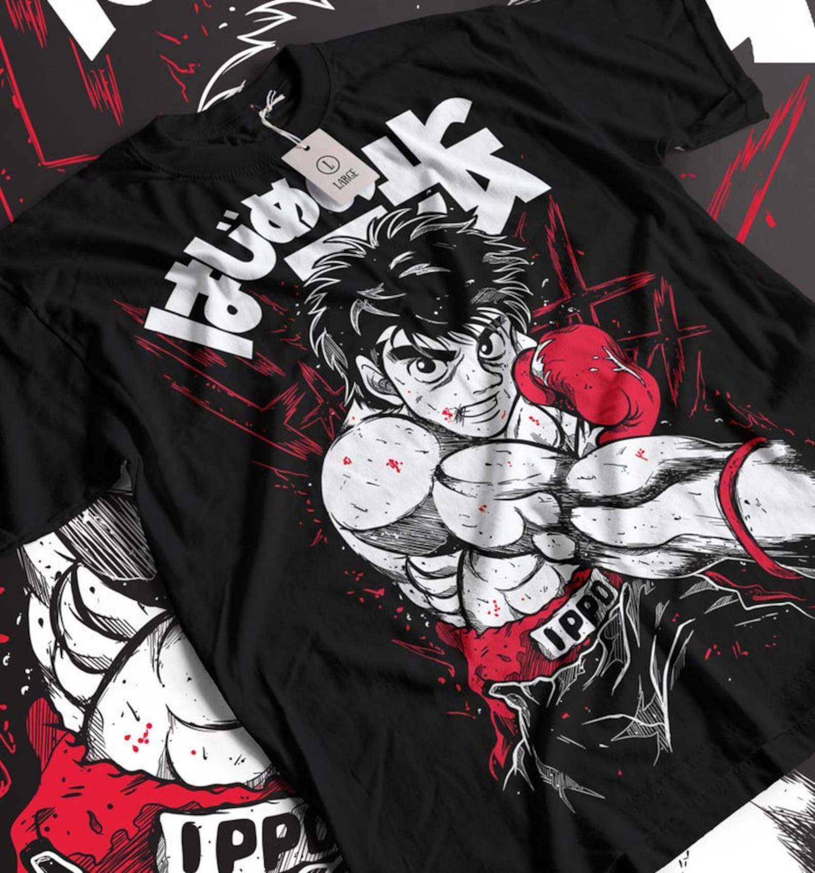 Manga T-Shirt, Sport 90s Anime Lovers, Boxing GYM Anime T-Shirt, Otaku Ropa, Graphic Anime Unisex Shirt XL