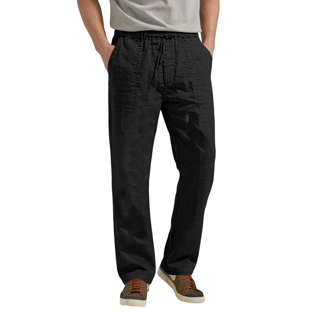 Herren Leinen Casual Hose Baumwolle Vollständig für Frühling und Herbst Tägliche Kleidung
