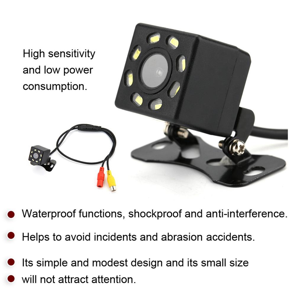8 LED 170 degrees Wide Angle Rearview Reverse Backup Camera Night Vision Function Waterproof