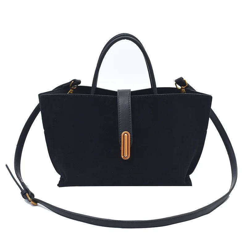 

Women s Faux Suede Tote Bag Large Capacity Retro Elegant Shoulder Bag for Daily Commuting and Travel Lychee Pattern Handbag