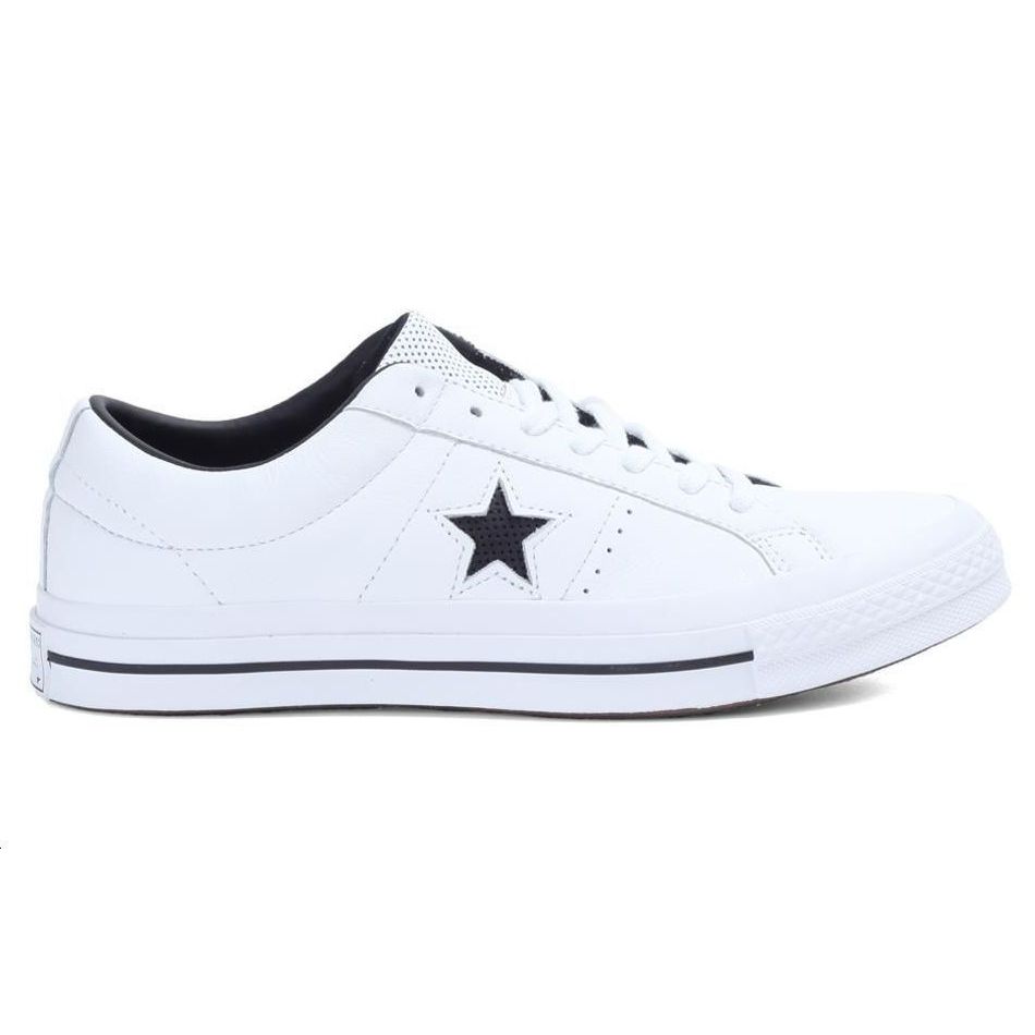Converse One Star Perforated Leather Low Top Fashion Comfortable Sneakers Unisex Sneakers White 158464C