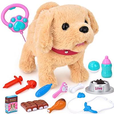 JoyGrow Pretend Play Set, Walk with Your Dog, Moving Plush Toy with Sound, Robot Dog, Pet Care Kit, Doctor Play Toy, Feeding, Educational Toy, Develop