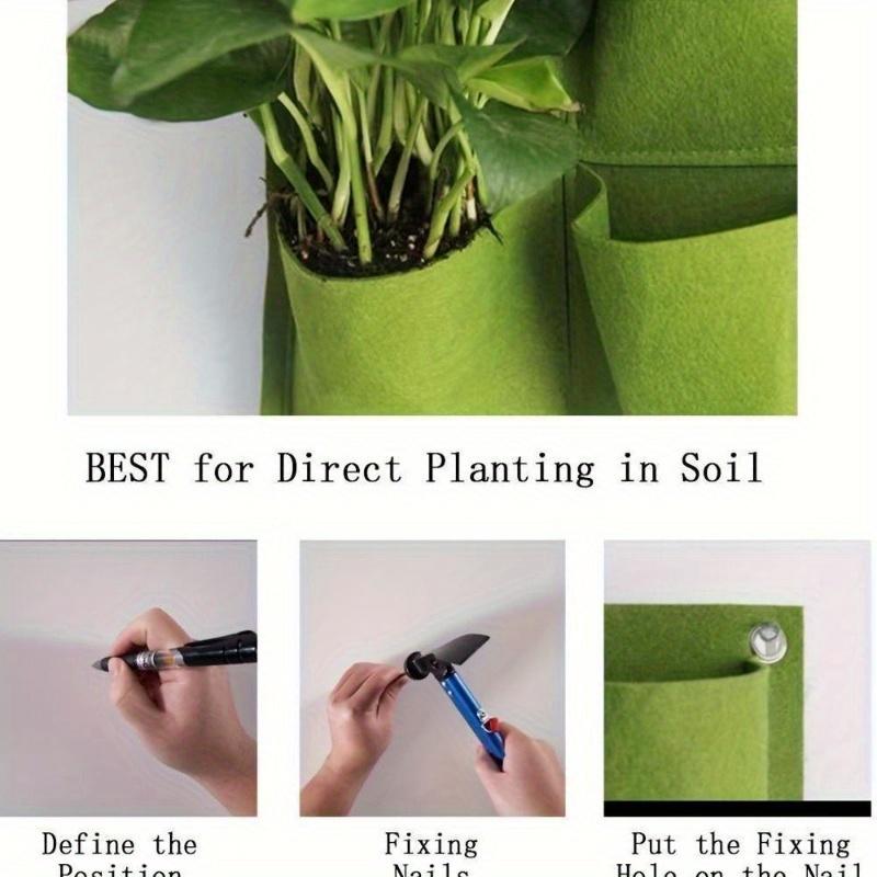 Wall Mounted Felt Planting Bag,2 Pockets/9 Pockets/18 Pockets, 1mm Thick - Indoor&Outdoor Use Easy Installation&Balcony Planting