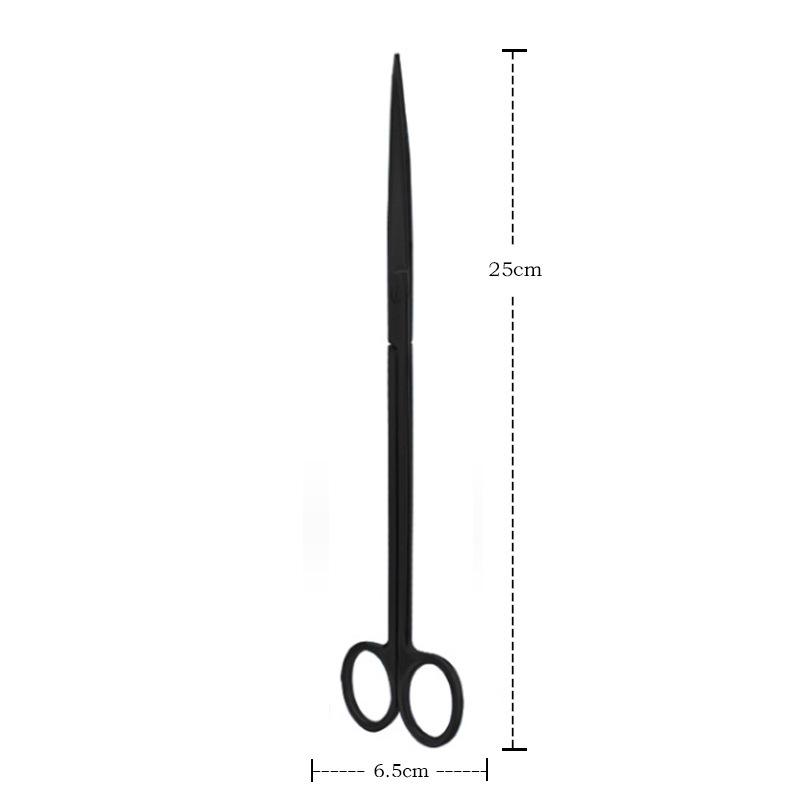 Stainless Steel Aquatic Plant Trimming Tools: Multi-Specification Scissors, Extended Sand Leveler, and Thickened Tweezers.