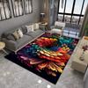 Rainbow Mandala Carpet Mat Rug Spiral Abstract Floral Black White Design Modern Living Room Home Decor Non-Slip Soft Floor Mat