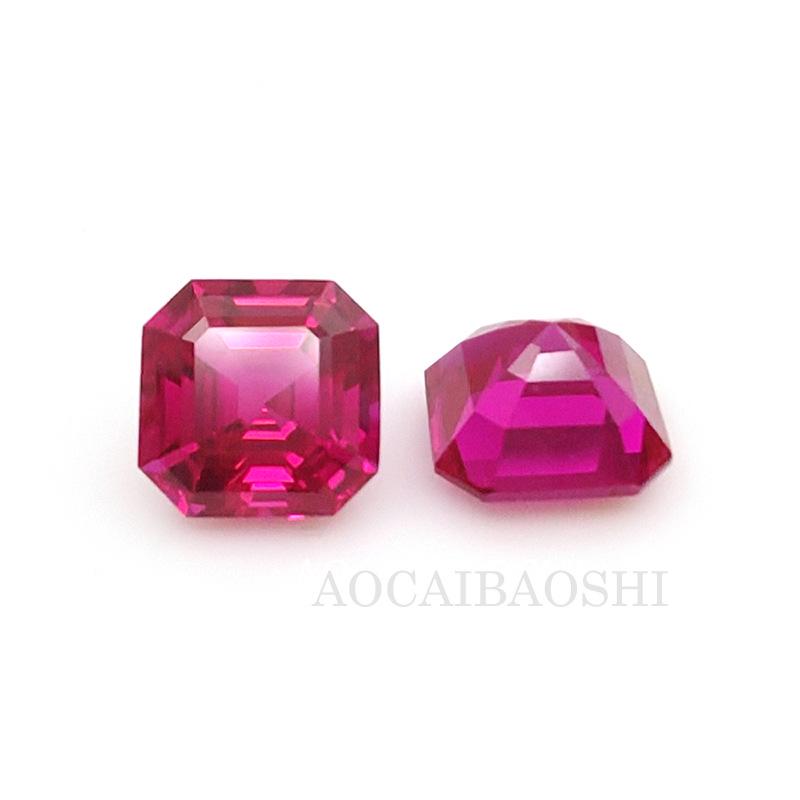 Aocai Bao Shi Lab-Grown Ruby Precision-Cut Loose Stone, AGL Certified Mainstone for Jewelry.