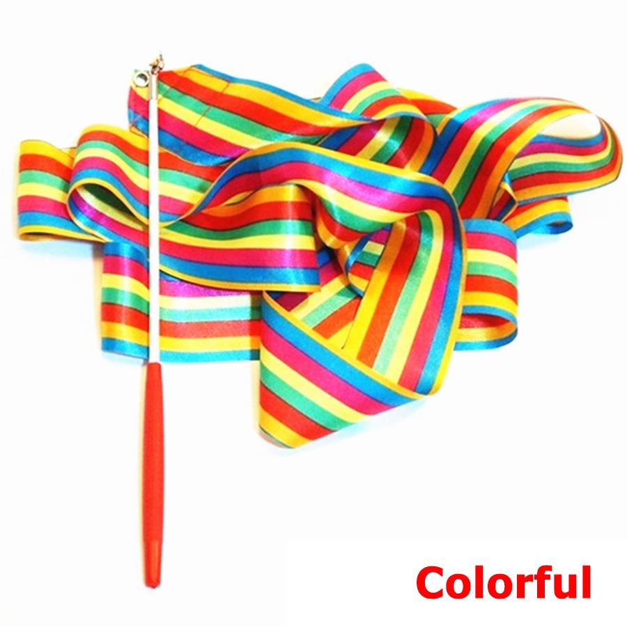 400cm Dance Performance Color Ribbon Sticks Durable Twirling Rods for Ballet Dance Artistic Gymnastics Ribbon Art Sprots Equipme