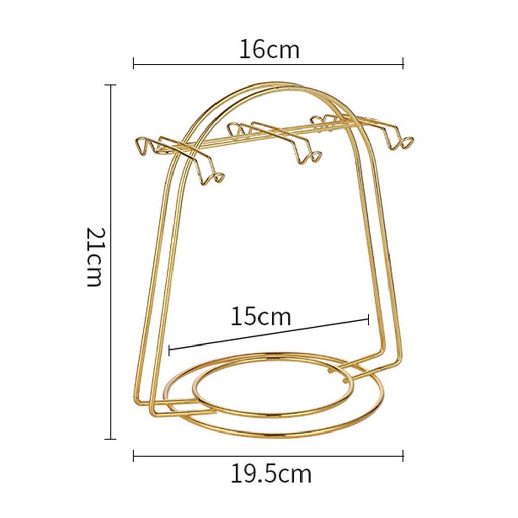 Modern Tea Cup and Saucer Display Rack Durable with Hook Cup Holder Cup Rack for