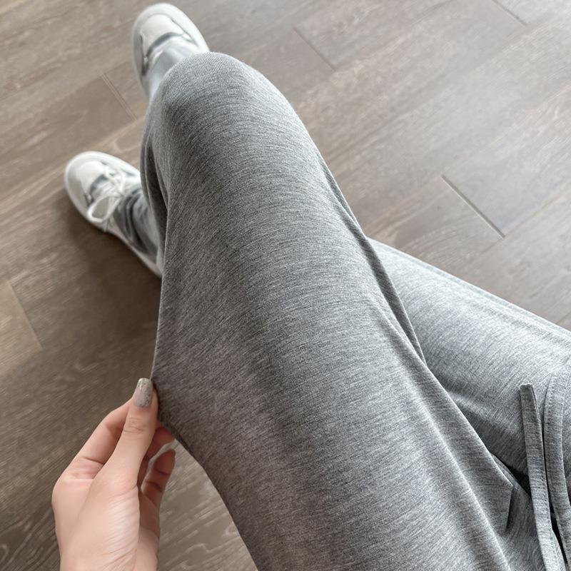 1013 grey modal straight wide-leg pants women's summer thin loose high waist drape casual pajama pants sunscreen pants