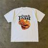 Unisexs Summer Vintage Toast Printing Tshirt Cotton And Breathable Tee Unisexs Round Neck Streetwear Oversized Short Sleeve