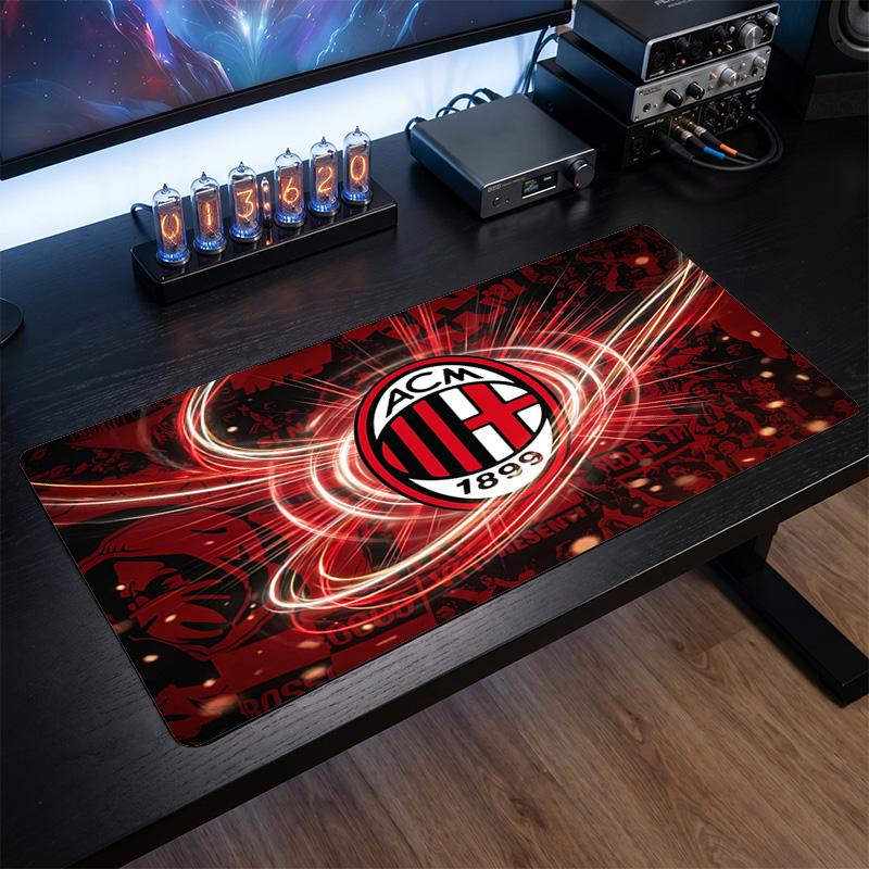 Tappetino per Mouse Grande Stampato AC Milan, Tappetino Morbido in Gomma Antiscivolo per Scrivania da Gioco per Ufficio Laptop Computer Decorazione
