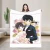 Anime Ranma And Akane Tendo Blanket Fleece Spring Autumn  Portable Super Soft Throw Blankets for Sofa Travel Bedspread