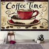 2D Red Coffee Cup Vintage Backdrop for Coffee Shop, Brunch Party and Home Decor