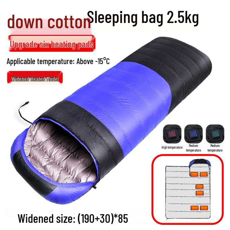 USB Heated Washable Sleeping Bag for Adults - Thickened, Warm, and Cold-Protective for Spring, Autumn, and Winter Camping.