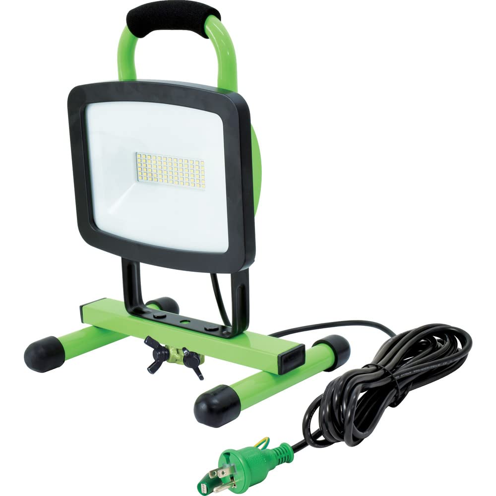 Nichido Industrial Power Light, 60W, Floor Stand, Outdoor LED Work Light, LEN-60S-3ME