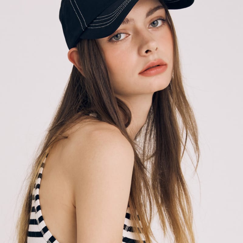 THEFRHT SIGNATURE LOGO STITCH BALL CAP(BLACK)