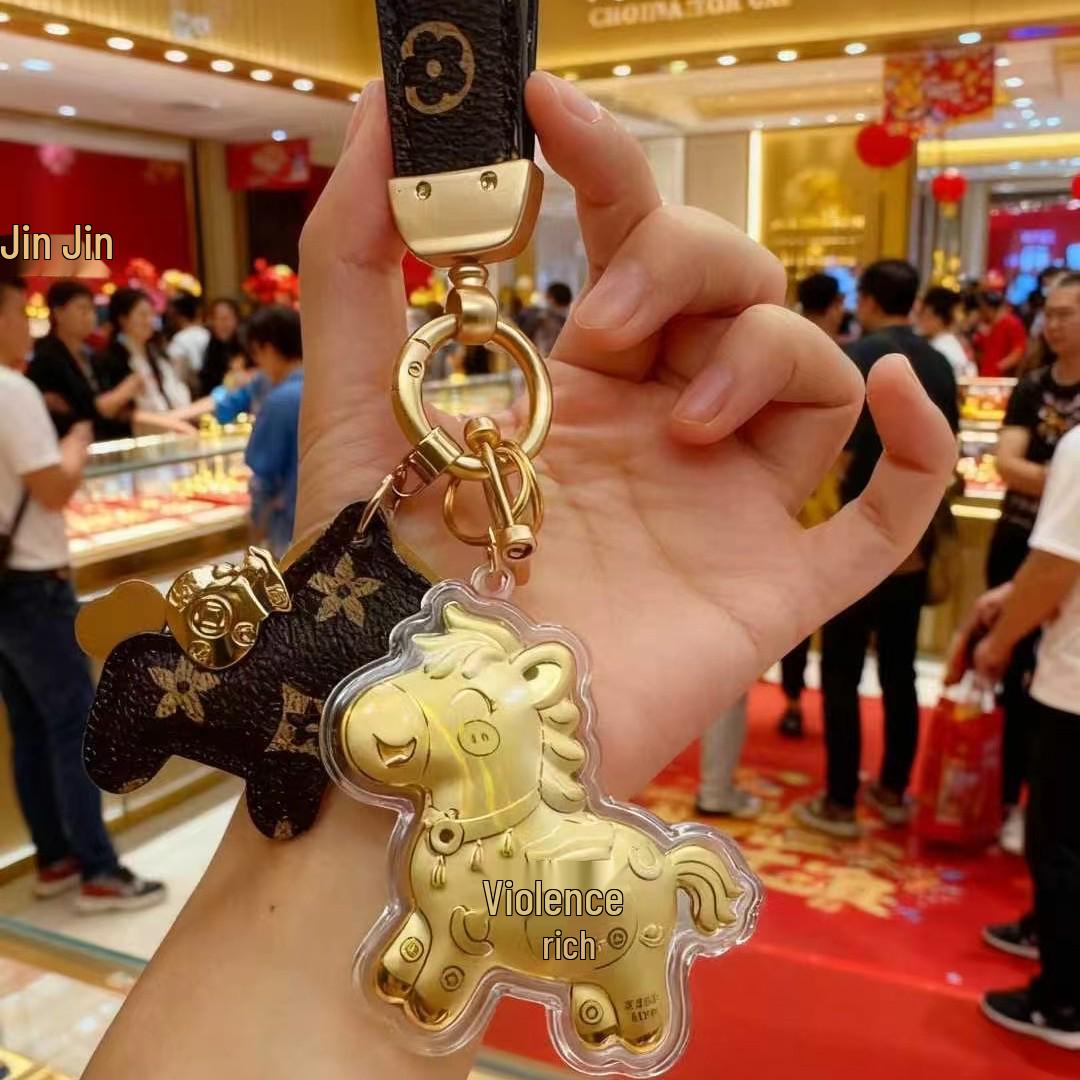 Брелок-шарм из чистого золота 999 пробы - Мгновенное богатство, аксессуар для мобильного телефона и сумки, для бизнеса ювелирного магазина и подарков на прямых трансляциях Gold Leaf