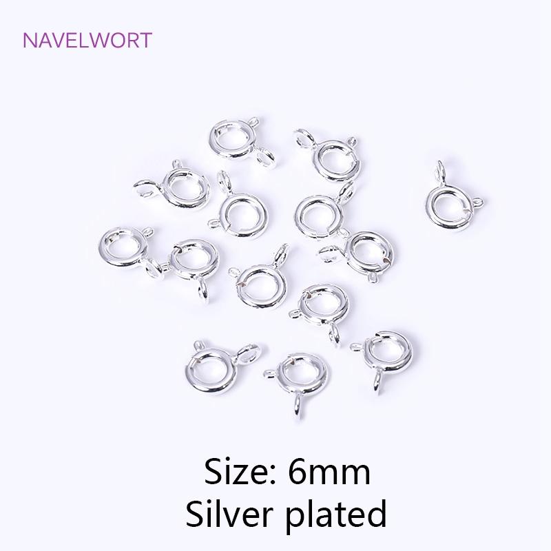 Brass 5/5.5/6/7mm 18K Gold Plated Round Claw Spring Clasp For Bracelet,Clasp For Jewelry Making,DIY Jewelry  Material Wholesale