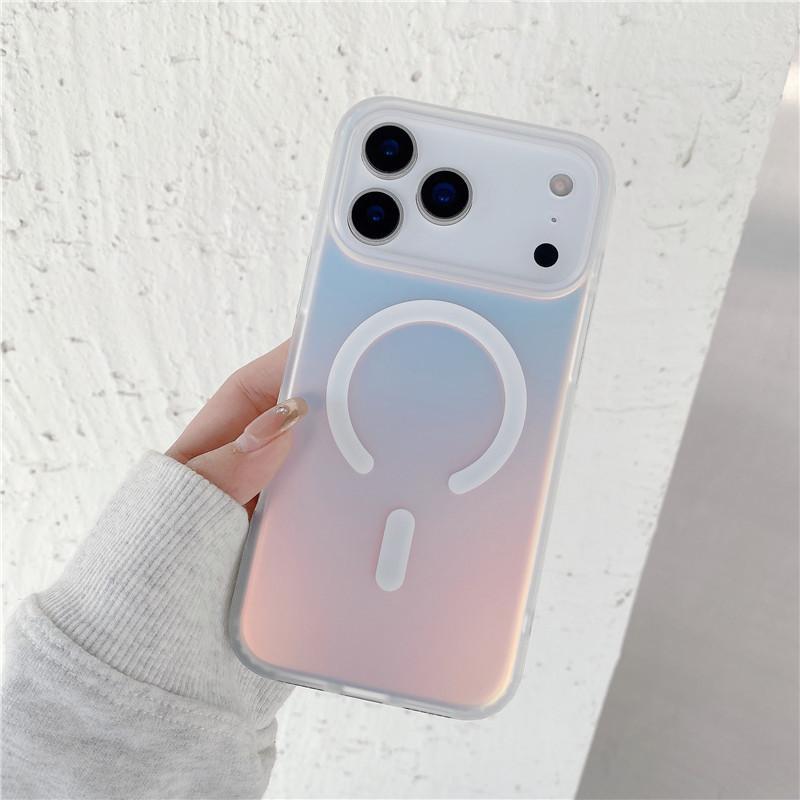 Suitable for iPhone 17 phone case, Apple 17 Promax laser gradient 17Air colorful chameleon magnetic suction case