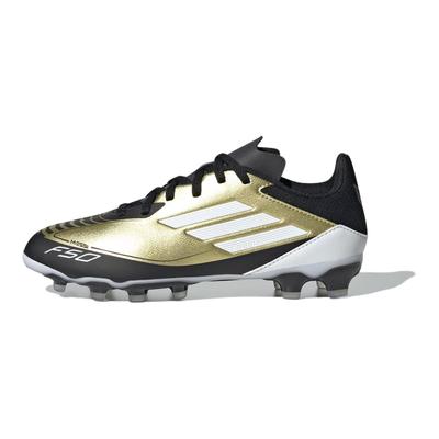 F50 League Comfortable Lightweight Non-Slip Durable Low-Top Kids Soccer Shoes Kids Soccer Shoes Gold Black White IG9292