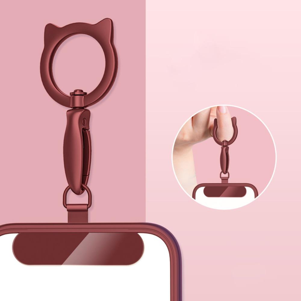 

Нержавіюча сталь Шнурок для телефону Накладка-прокладка 360° Обертова Застібка для телефону вина червоного кольору