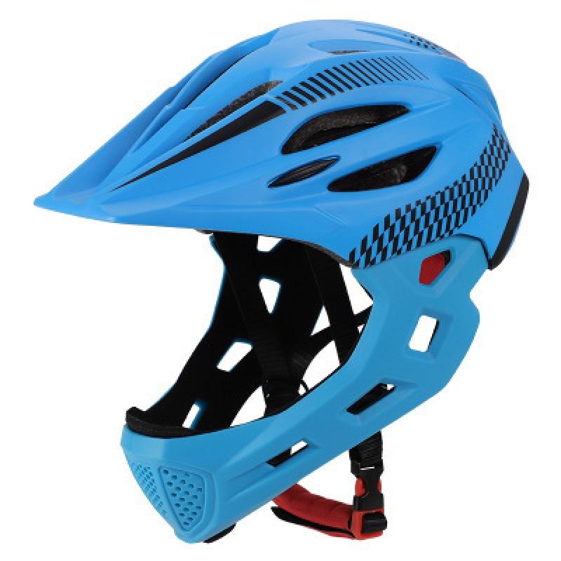 Kinder Vollgesichts-Fahrradhelm mit LED-Licht Insektennetz CE-Zertifiziert EPS Leicht Belüftet Mountainbike Fahren
