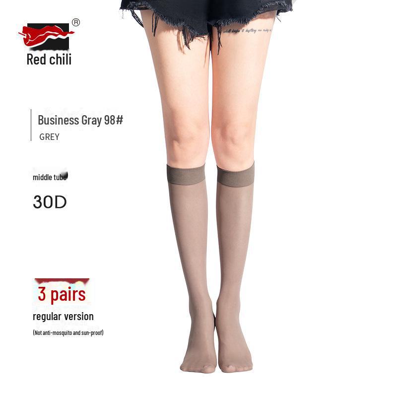 Red Pepper Fashion Mid-Tube Velvet Stockings: Breathable, Thin, Sexy Calf Socks for Women
