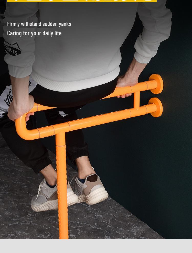 Bară de sprijin în formă de U pentru baie pentru vârstnici - Mâner de duș/toaletă din nailon fără bariere