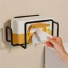 Iron Wall Mount Paper Towel Dispenser, Non-Drill Adhesive Wet Wipe Holder with Towel Storage Box - Ideal for Bathroom, Kitchen & Toilet - 1pc