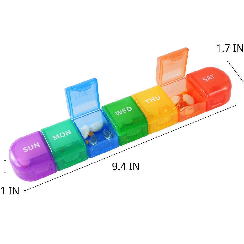 7 Days Weekly Pillbox Tablet Holder Medicine Storage Case Drug Container Pill Organizer Weekly Capsule Pill Box Organizer