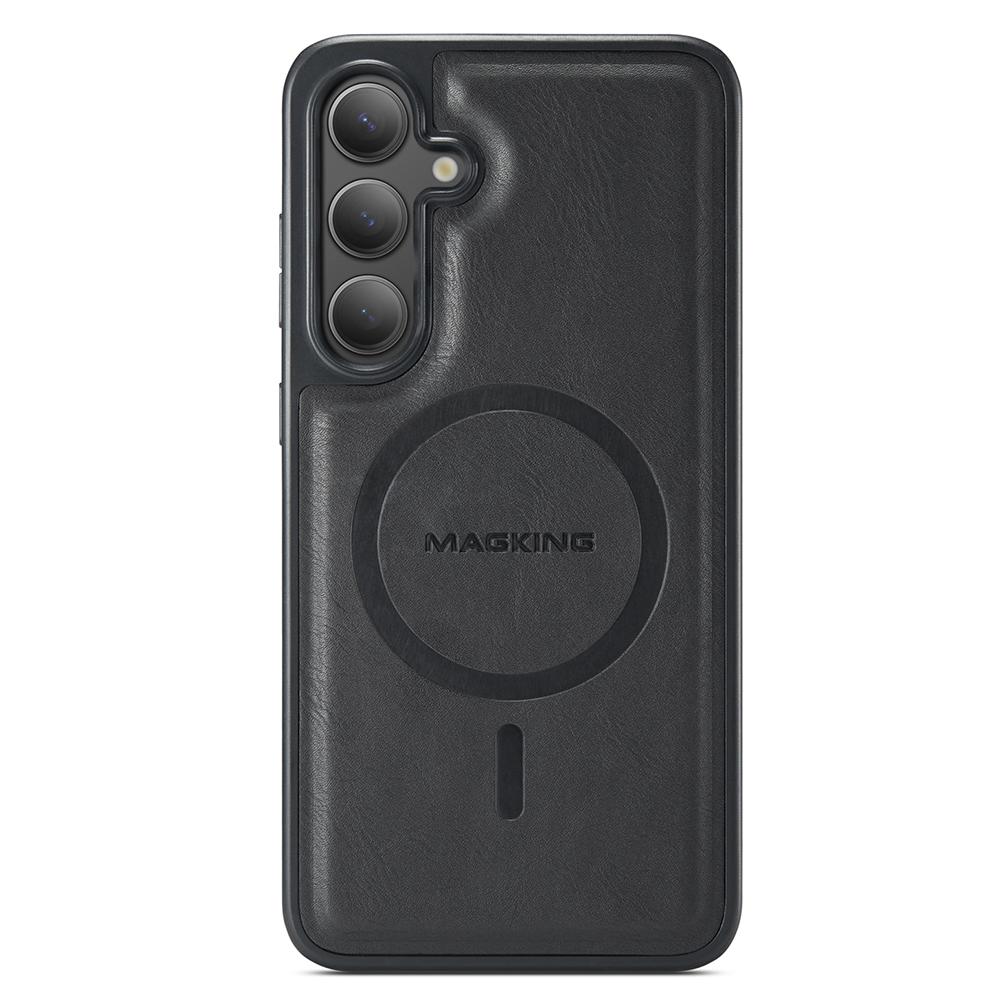 For Samsung Galaxy S24 Magnetic Case PC+TPU+PU Leather Phone Cover