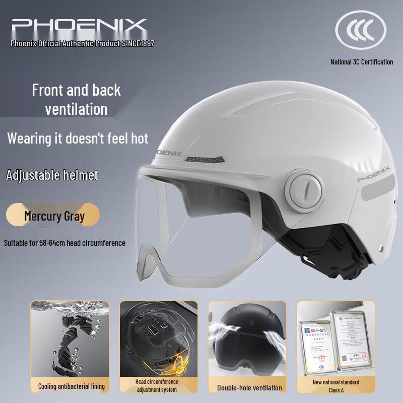 Phoenix 3C Certified Electric Vehicle Half Helmet