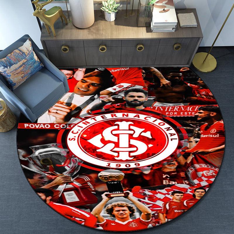 Intercontinental Football Crest Round Rug for Livingroom,Bedroom, Palyroom, Chair Rug, Area rug, Circle Carpet, Large Size Fan Christmas gift