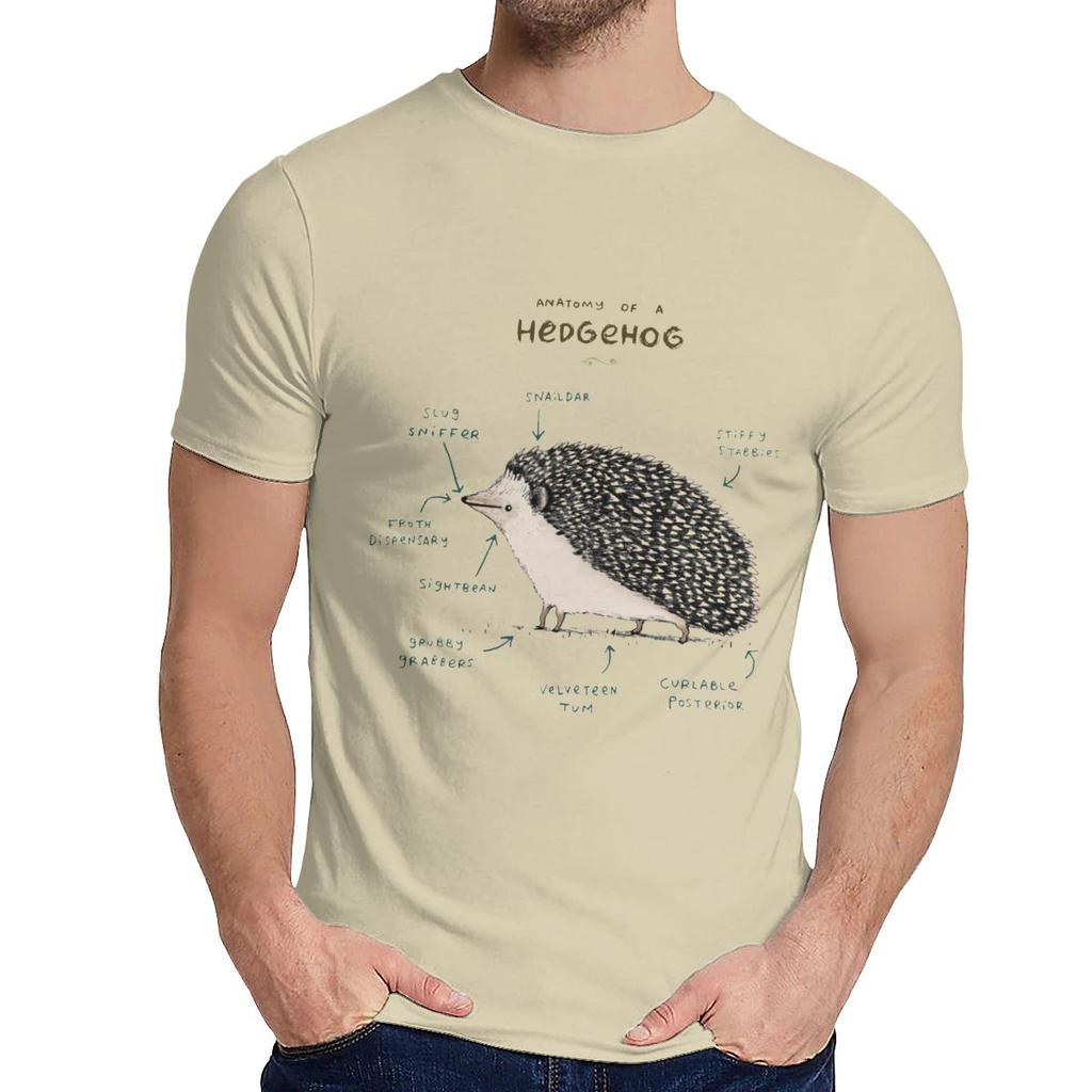 For Male Tee Shirt Anatomy Of A Hedgehog Soft Harajuku Classic Round Neck Vintage T Shirt
