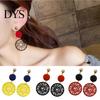 Dangle Earrings 1Pair Creative Women Long Round Hollow Stud Circle Club Party Jewelry Drop Earring