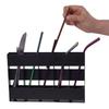 Straw Organizer Black 5 Compartment Space Saving Metal Straw Storage Holder with Double Side Adhesive Tape for Kitchen Cabinet
