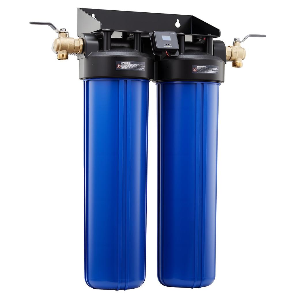Système d'eau déminéralisée pour lavage de voiture, Système d'eau de lavage de voiture sans traces avec 2 x 4L de résine DI, Vanne de dérivation et testeur TDS, Filtre à eau déminéralisée sans traces