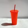 5pcs 24oz plastic cups with lids&straw reusable water bottle party cold cups Hard Plastic Cup Wedding Party Summer Drinkware
